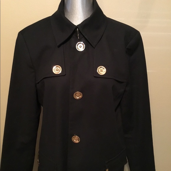Michael Kors black trench coat jacket - Picture 3 of 6